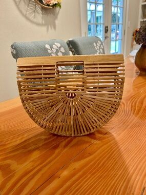 Natural Bamboo Tote Bag - Boho Vibes